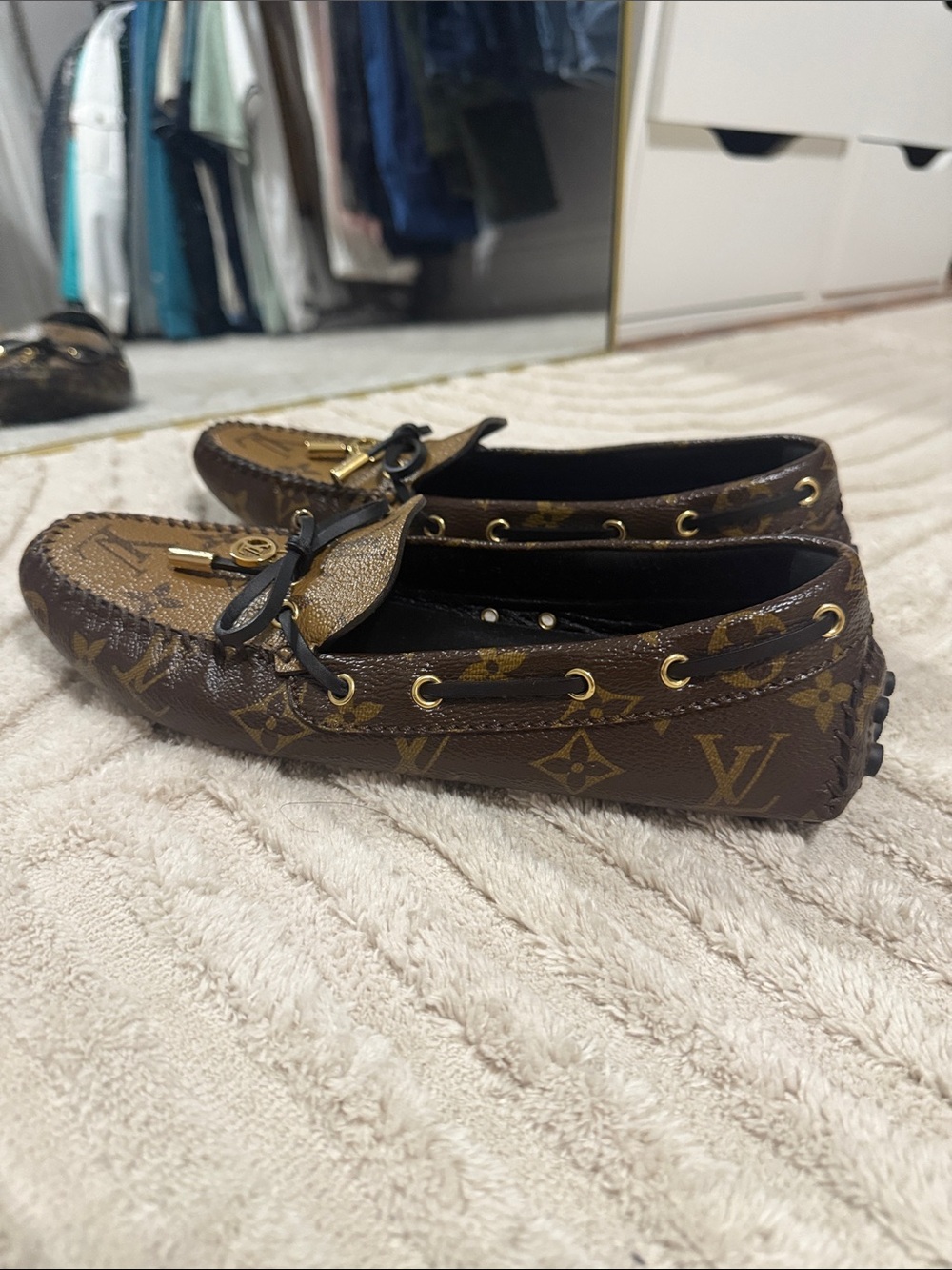Louis Vuitton Brown Monogram Canvas Driving Moccasins